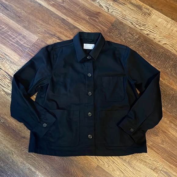 Everlane Jackets & Blazers - Everlane Black Denim Button Up Jacket Women's Size Large